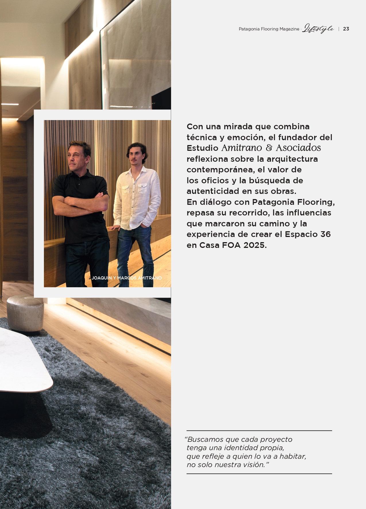 Patagonia Flooring Magazine — página 2 de la nota “La identidad en la materia”