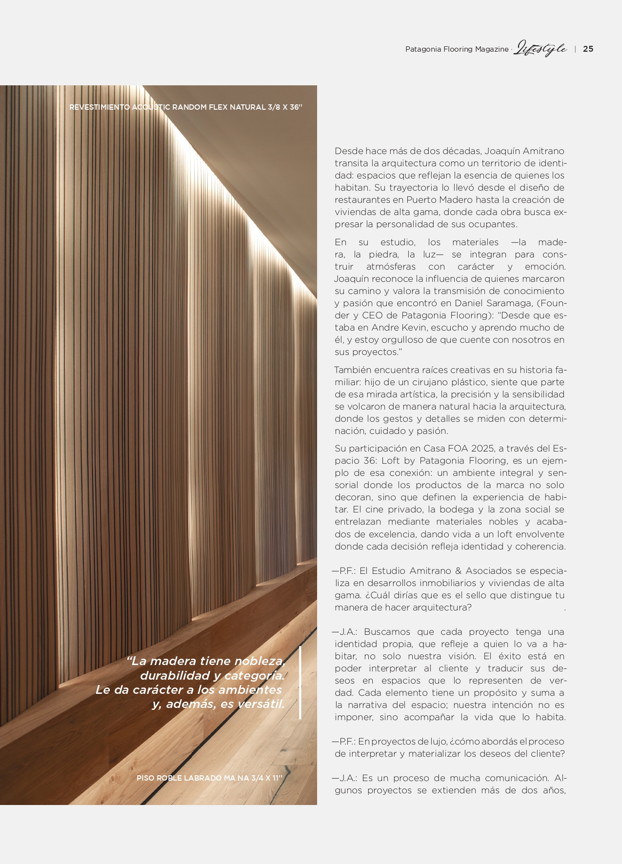 Patagonia Flooring Magazine — página 4 de la nota “La identidad en la materia”